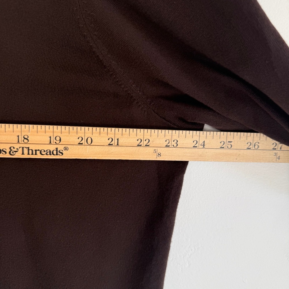 Talbots Woman Chocolate Brown Cardigan 2X Pima Cotton Dark Academia Preppy - Picture 11 of 13